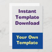 Bruiloft Kaart Instant Download Sjabloon (Voorkant / Achterkant)