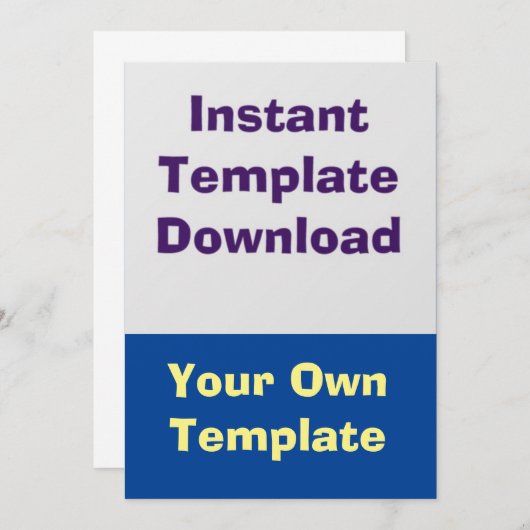 Bruiloft Kaart Instant Download Sjabloon (Voorkant / Achterkant)