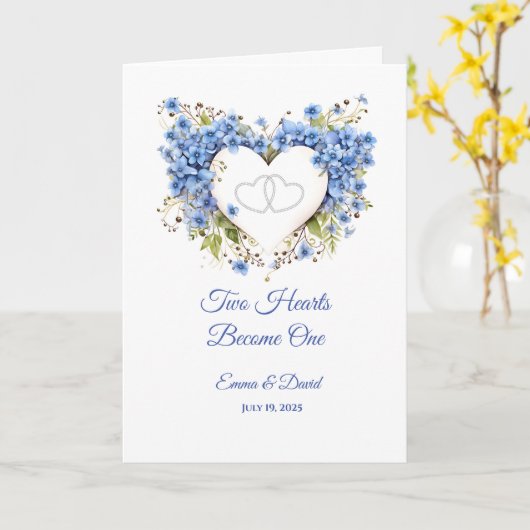 Bruiloft Kaart Twee harten worden een (Gele Bloem)