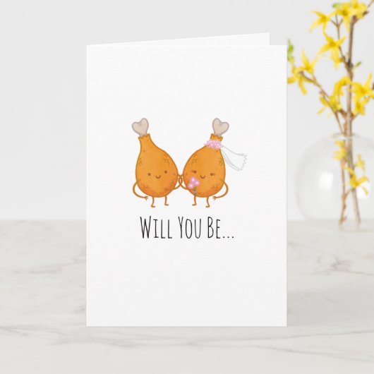 Bruiloft Kaart - Wil je mijn Wingwoman? (Gele Bloem)