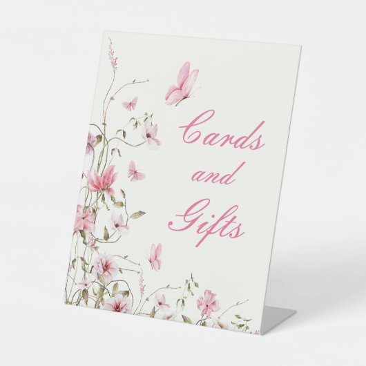 Bruiloft Kaarten Cadeaus Vlinders levenslang Reclamebord Met Voetstuk (Voorkant)