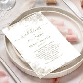 Bruiloft kalligrafie bloemensalie groen programma