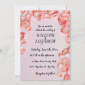 Bruiloft kalligrafie delicate blush Roos bloemblaa Kaart (Achterkant)