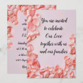 Bruiloft kalligrafie delicate blush Roos bloemblaa Kaart (Voorkant / Achterkant)