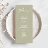 Bruiloft Kalligrafie Diner Menu Sage Groen