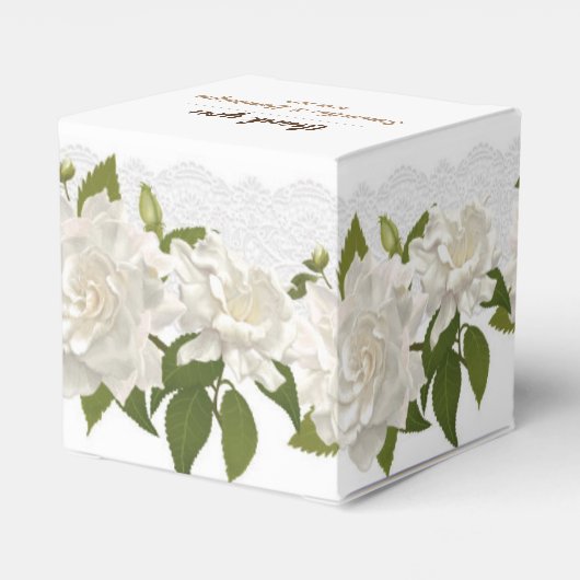 Bruiloft Kant Bloemen Vierkante Favor Gift Box Bedankdoosjes (Achterkant)