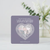 Bruiloft kant hart 13 jaar feest uitnodigingen (Staand voorkant)