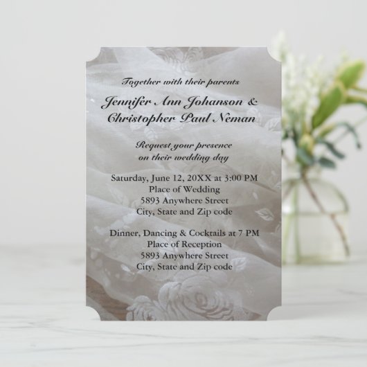 Bruiloft Kant Jurk Afbeelding Bruiloft Uitnodiging (Staand voorkant)