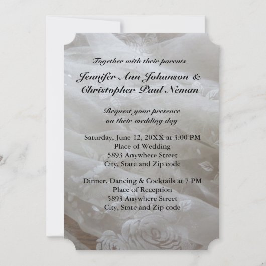 Bruiloft Kant Jurk Afbeelding Bruiloft Uitnodiging (Voorkant)