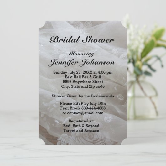 Bruiloft Kant Jurk Afbeelding Vrijgezellenfeest ui Kaart (Staand voorkant)