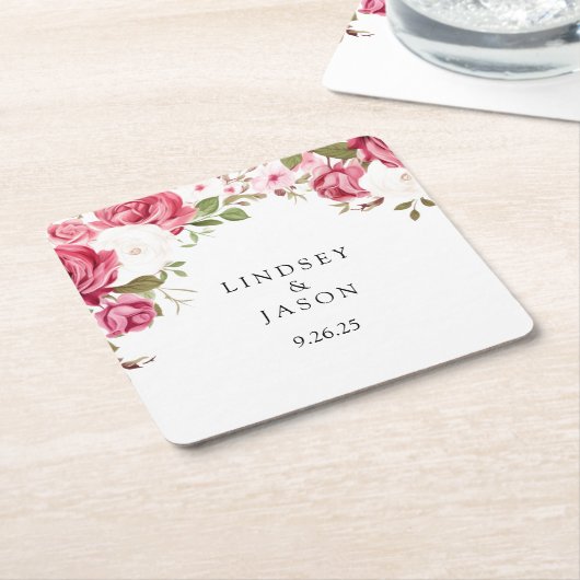 bruiloft kartonnen onderzetters (Schuin)