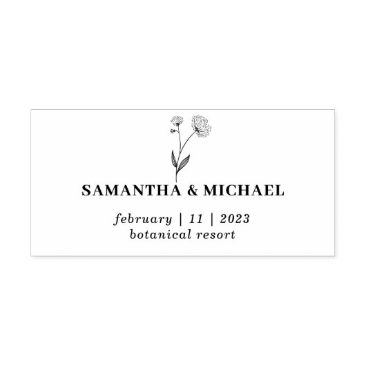 Bruiloft katoen Bloem Hand tekening Zelfinktende Stempel (Design)