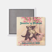 Bruiloft Katten Bruid en bruidegom Save the Date Magneet (Voorkant / Achterkant)