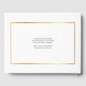 BRUILOFT KEEPSAKE eenvoudige stijlvolle faux goude Gastenboek (Achterkant)