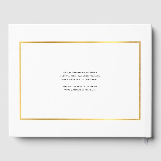 BRUILOFT KEEPSAKE eenvoudige stijlvolle faux goude Gastenboek (Achterkant)