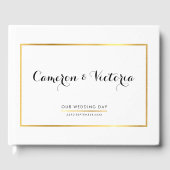 BRUILOFT KEEPSAKE eenvoudige stijlvolle faux goude Gastenboek (Voorkant)