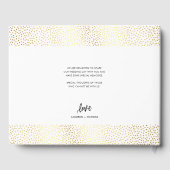 BRUILOFT KEEPSAKE gouden confetti handgeschreven Gastenboek (Achterkant)