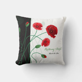 Bruiloft Keepsake Sierkussen | rode papaver