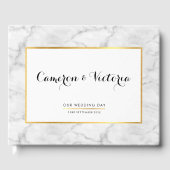 BRUILOFT KEEPSAKE stijlvolle faux gouden lijst mar Gastenboek (Voorkant)