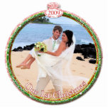 Bruiloft Kerst Ornament Onze 1e Kerstmis Fotobeeldje Ornament<br><div class="desc">Bekijk meer kerstDesign van Sandra Bekijk meer kerstDesign van Sandra</div>