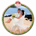 Bruiloft Kerst Ornament Onze 1e Kerstmis Fotobeeldje Ornament<br><div class="desc">Bekijk meer kerstDesign van Sandra Bekijk meer kerstDesign van Sandra</div>