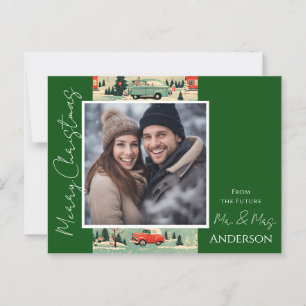 Bruiloft Kerst Retro Save the Date Briefkaart