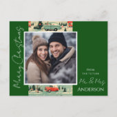 Bruiloft Kerst Retro Save the Date Briefkaart (Voorkant)