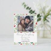 Bruiloft Kerst Save the Date Briefkaart (Staand voorkant)