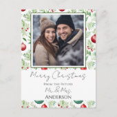 Bruiloft Kerst Save the Date Briefkaart (Voorkant)