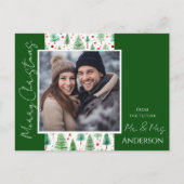 Bruiloft Kerstbomen Save the Date Briefkaart (Voorkant)