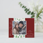 Bruiloft Kerstbomen Save the Date Briefkaart (Staand voorkant)
