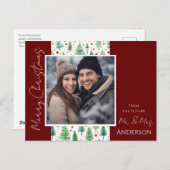 Bruiloft Kerstbomen Save the Date Briefkaart (Voorkant / Achterkant)