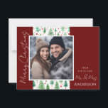 Bruiloft Kerstbomen Save the Date Briefkaart<br><div class="desc">Leuk waterverf kerstontwerp. Alle tekst is aanpasbaar en eenvoudig te wijzigen voor uw eigen feestbehoeften. Sla de datum kerst bruiloft aankondiging briefkaarten.</div>
