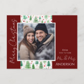 Bruiloft Kerstbomen Save the Date Briefkaart (Voorkant)