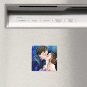 Bruiloft Kiss Waterverf Kunst Magneet (Insitu (Vaatwasser))