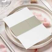 Bruiloft Klassieke Eenvoudige Sage Groene Monogram Uitnodigingen Wikkel