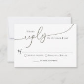 Bruiloft Klassieke Reactie Kalligrafie Script RSVP Kaartje (Voorkant)