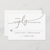 Bruiloft Klassieke Reactie Kalligrafie Script RSVP Kaartje (Voorkant / Achterkant)