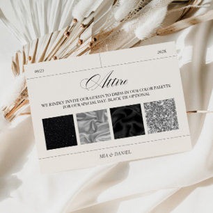 Bruiloft Kleding Zwart & Zilver Kleurenpalet Kaart