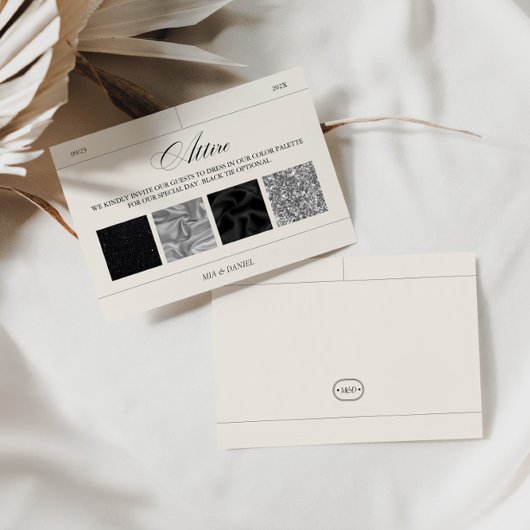 Bruiloft Kleding Zwart & Zilver Kleurenpalet Kaart