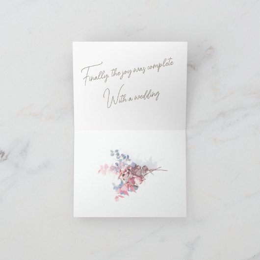 Bruiloft Klein, 4 "x 5,6" Gevouwen Uitnodiging (Binnen)