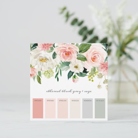Bruiloft Kleur Inspiratie Palet Kaart (Staand voorkant)