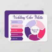 Bruiloft Kleur Roze & Paarse Palet Hex Code Kaart (Voorkant / Achterkant)