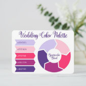 Bruiloft Kleur Roze & Paarse Palet Hex Code Kaart (Staand voorkant)