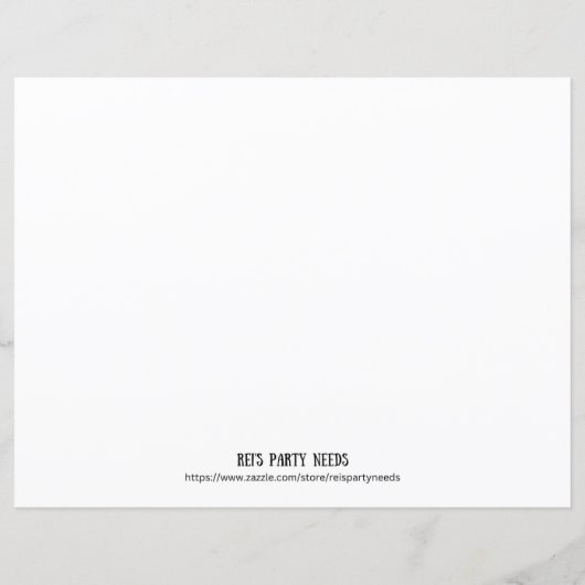 Bruiloft Kleurplaat Placemat Kleurplaat voor Kinde (Achterkant)