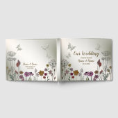 Bruiloft Kleurrijke Tuin Bloemen Vlinders Gastenboek (Volledig)