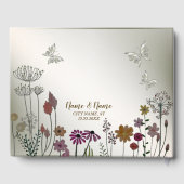 Bruiloft Kleurrijke Tuin Bloemen Vlinders Gastenboek (Achterkant)