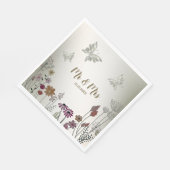 Bruiloft Kleurrijke Tuin Bloemen Vlinders Servet (Hoek)