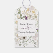 Bruiloft KLEURRIJKE WILDBLOEM GEEL EN PAARSE Cadeaulabel (Achterkant)