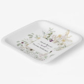 Bruiloft KLEURRIJKE WILDBLOEM GEEL EN PAARSE Papieren Bordje (Gebogen)